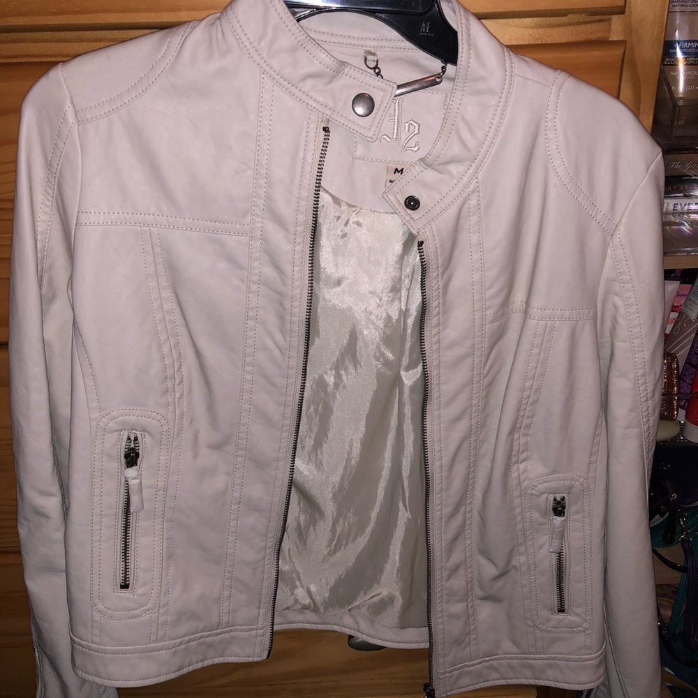 Cream leather jacket